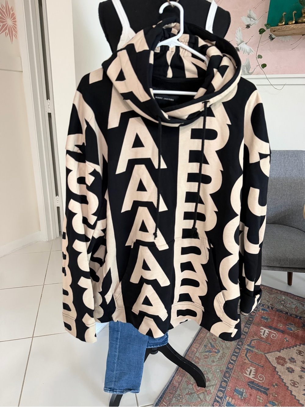 Marc Jacobs Unisex Monogram Oversized Hoodie Size S  $395 Baggie Fit